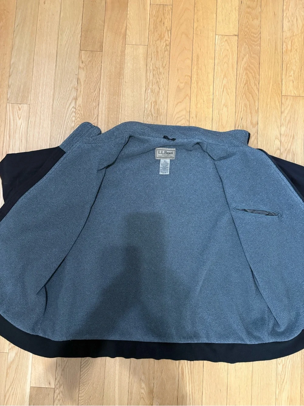 L.L. Bean Vintage Warm-Up Jacket Fleece Lined Black XL Bomber Gorpcore